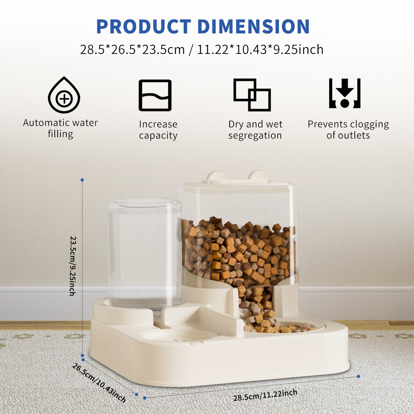 Transparent And Visible Pet Feeding And Drinking Dispenser, Automatically Refilling Food And Water, Caring For Every Moment, Allowing Owners To Travel Easily And Pets To Enjoy Worry Free Eating And Dr