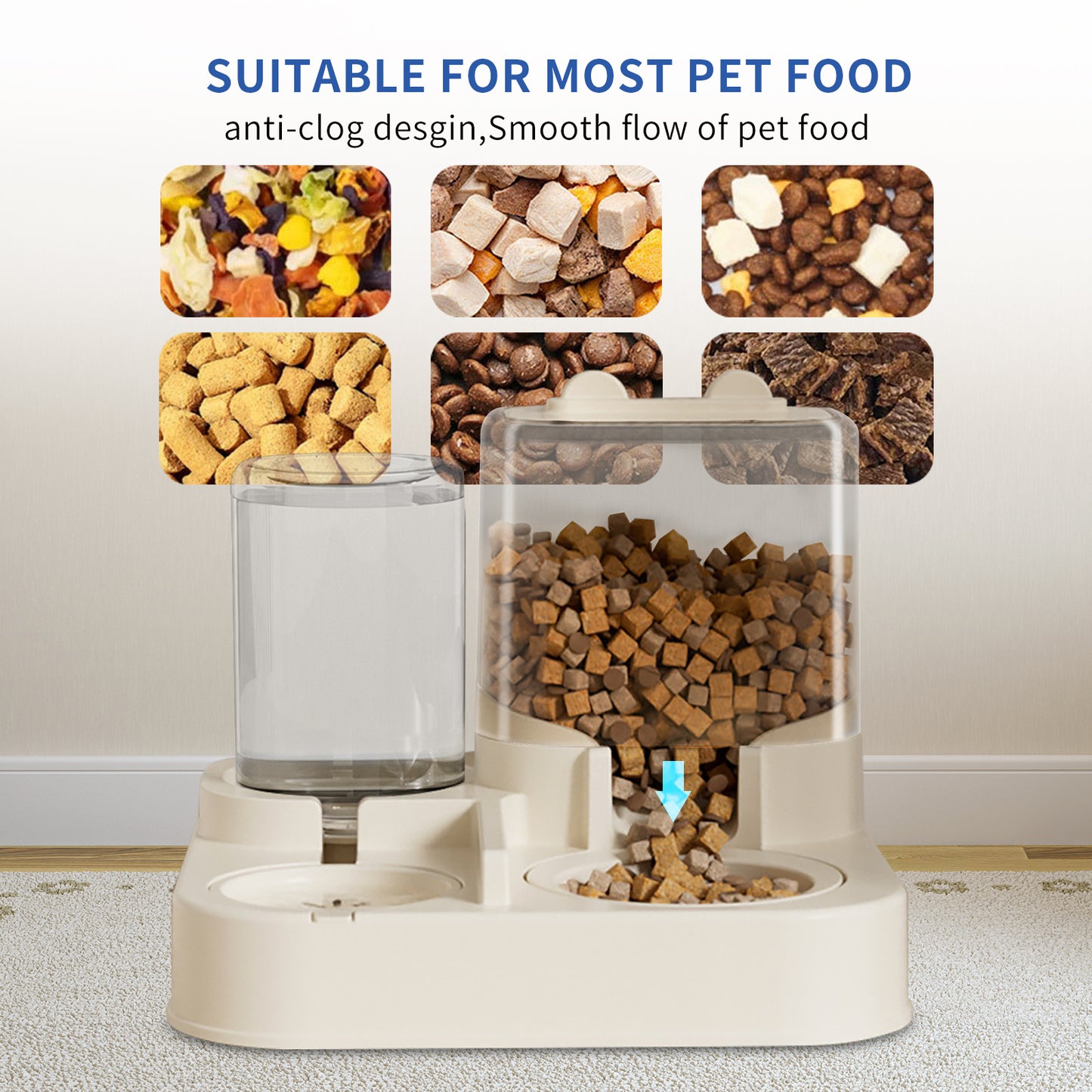 Transparent And Visible Pet Feeding And Drinking Dispenser, Automatically Refilling Food And Water, Caring For Every Moment, Allowing Owners To Travel Easily And Pets To Enjoy Worry Free Eating And Dr